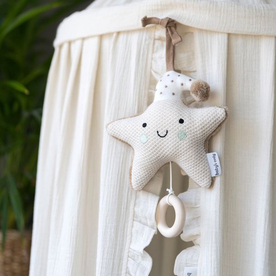 Baby's Only Muziekdoos Ster Heaven - Baby Muziekdoosje - Speeldoosje - Voor jongens en meisjes - Muziekhanger ster - Clay/Warm Linen - Muziek speelgoed van Baby's Only — afbeelding 5