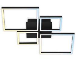 Briloner Leuchten FRAME - LED plafondlamp - 3093- 015 - CCT- kleurtemperatuurregeling - incl. afstandsbediening - traploos dimbaar via afstandsbediening - nachtlichtfunctie - timerfunctie - IP20 - 25.000 branduren - 75 x 46,7 x 7,5 cm