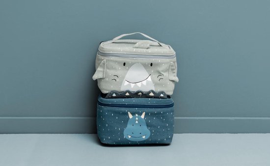 Trixie Lunchtas - Mr.Shark - Koeltas voor kinderen - Met naamlabel - Thermische Tas voor Lunch - Grijs - Haai van Trixie — afbeelding 4