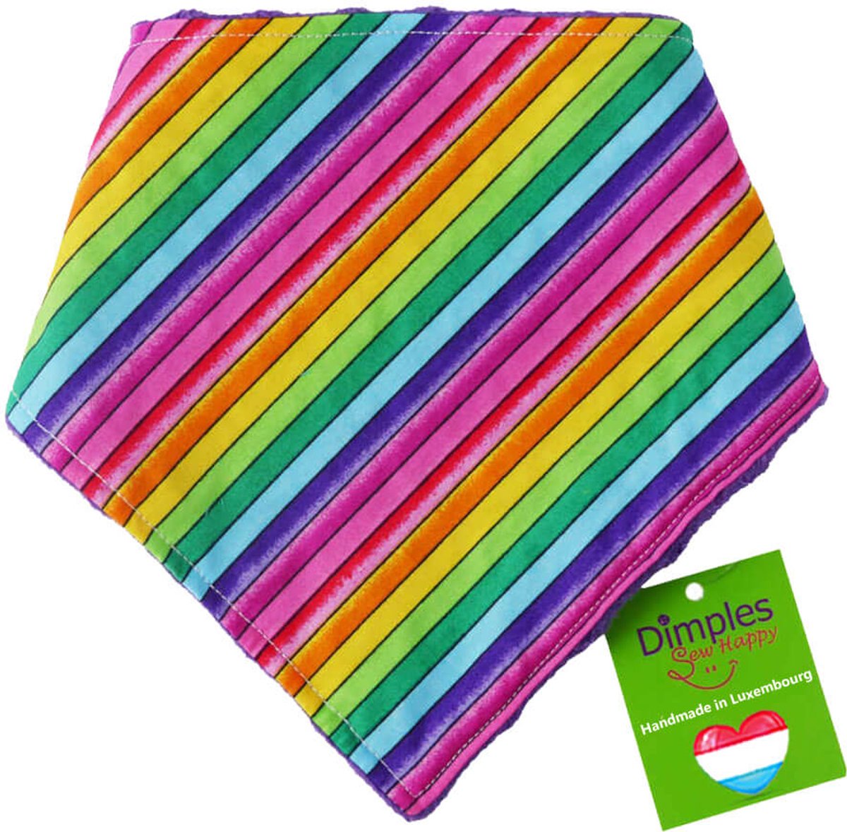 Trots regenboog hondenhalsdoek - DIMPLES 55cm XL hondensjaal hondenbandana met comfortabele drukknopen