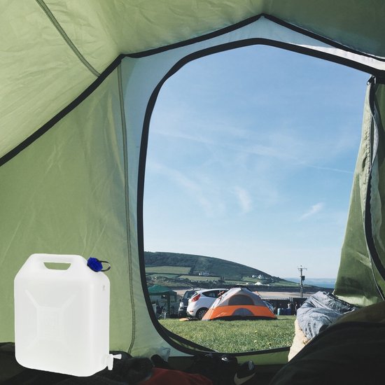 EDA Jerrycan voor water - 2x - 20 liter - Kunststof - met kraantje en dop - Water halen - camping - 41 x 17 x 44 cm van Merkloos — afbeelding 3