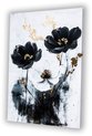 Fleurs, Art abstrait, Noir, Blanc, doré, gris, noir et blanc Fleurs, Art abstrait, Noir, Blanc, doré, gris, noir et blanc