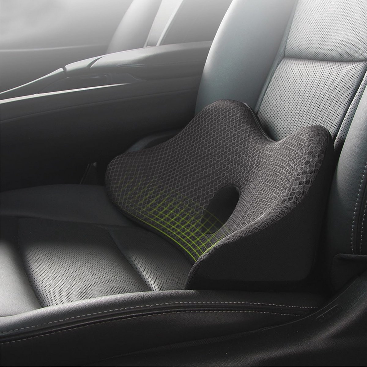 Ergonomisch zitkussen voor auto - Orthopedisch traagschuim kussen voor betere zithouding en comfort