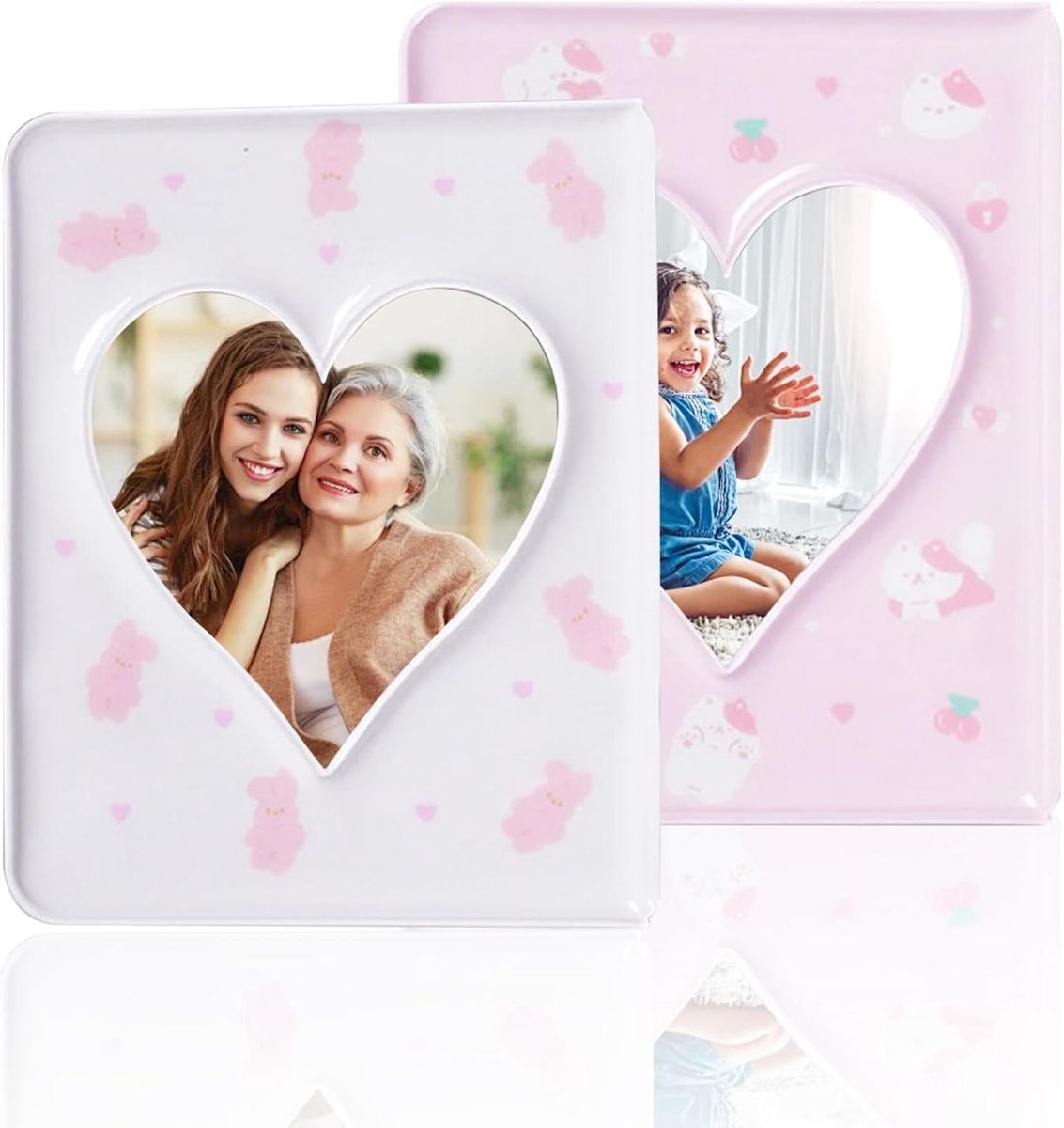 Mini Fotokaartenmap - 2 Stuks met 72 Vakken - Mode Draagbare Fotokaartenorganizer - Geschikt voor Foto's, Identiteitskaarten en Kaarten