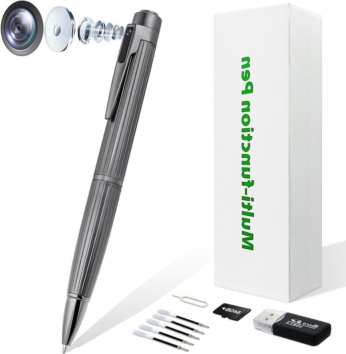 Verborgen Spionagepencamera 1080p 64 GB met Bewegingsdetectie - Video- en Audio-opname