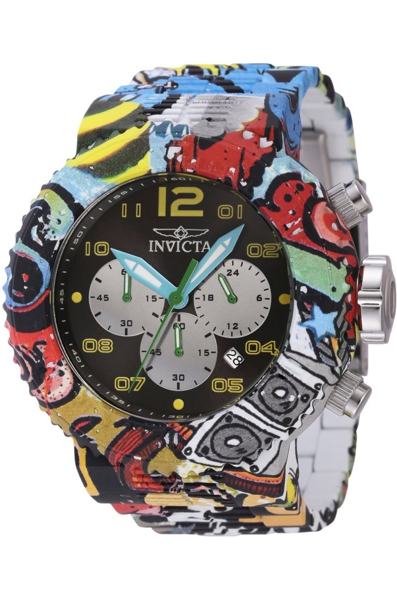 Invicta Pro Diver 43233 Heren Horloge - Waterdicht - Analoog - Quartz Uurwerk - Roestvrij Staal met zwarte Wijzerplaat - 52mm