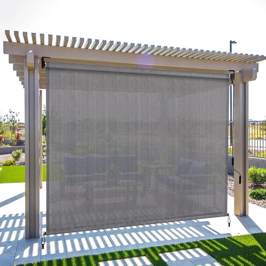 Outdoor bamboe zonnescherm, rieten gordijn jaloezieën voor ramen, rolgordijn voor terras veranda, waterdichte rolgordijnen vouwgordijnen privacy scherm, voor keuken wasruimte ademende raambekleding