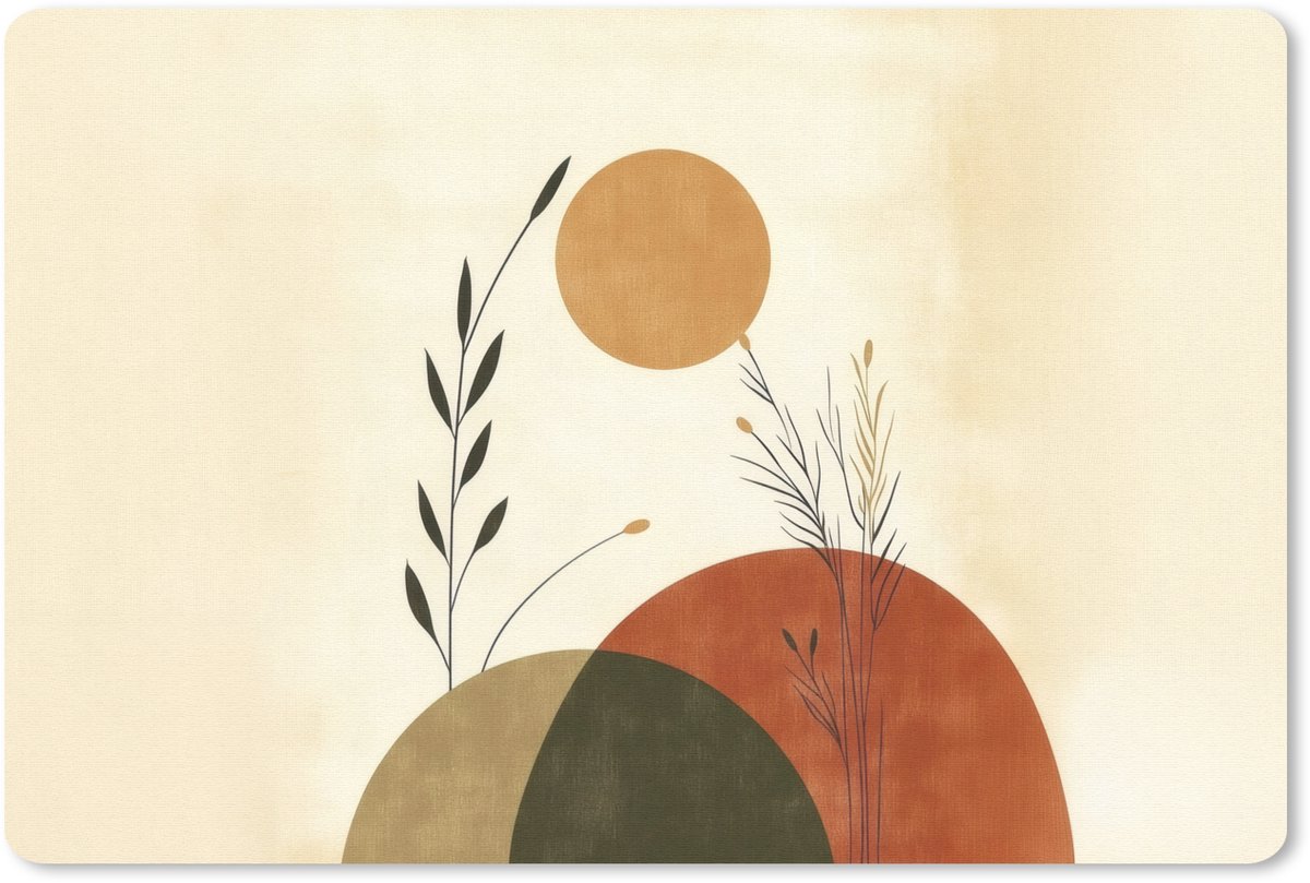 Muismat 27x18 cm - Mousepad Planten - Abstract - Vormen - Muismatten