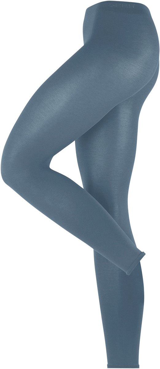 Esprit Cotton eenkleurig katoen legging dames blauw - maat 36-38