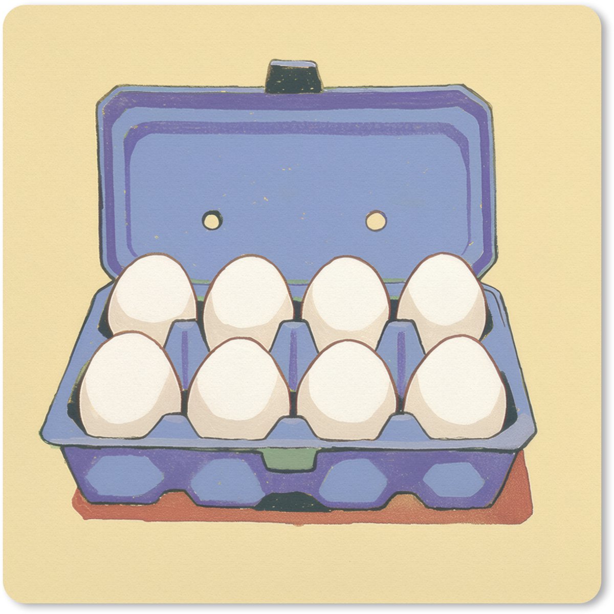 Muismat 30x30 cm - Mousepad Eieren - Doos - Minimalistisch - Blauw - Muismatten