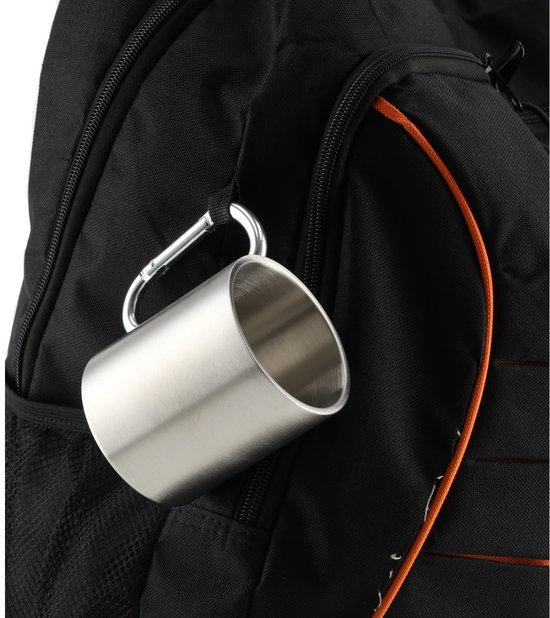 Camping Beker RVS Dubbelwandig - 2 Stuks - 220ml - Met Karabijnhaak - Lichtgewicht Outdoor Thermobeker - 8x7cm - Zilveren Isolerende Mok van Camping — afbeelding 5