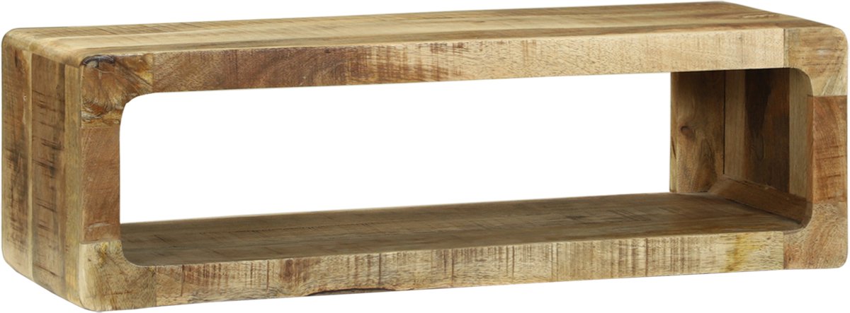 vidaXL - TV - Kast - met - plank - Bruin - 80 - x - 30 - x - 25 - cm - Massief - mangohout