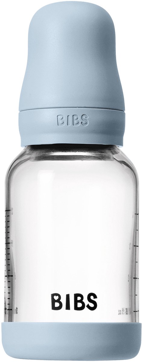 BIBS Fles - Slow Flow - 120 ml - Glas/Latex - Baby Blue van Merkloos — afbeelding 4