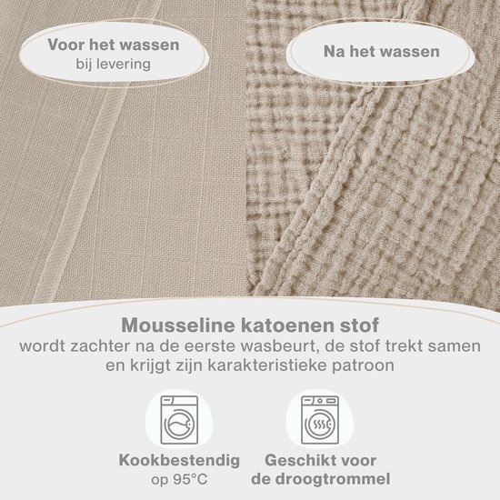 Laleni Hydrofiele Doeken - 100% Katoen - Mousseline - 70x70cm - Beige - Set van 10 van Laleni — afbeelding 4