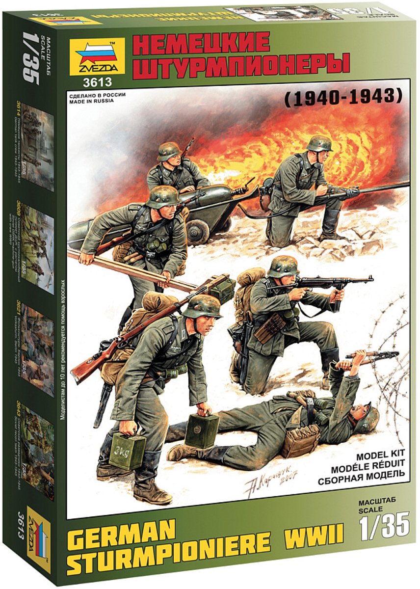 Zvezda Modelbouwpakket Militaire voertuigen - 3613 German Sturmpioniere WWII Plastic - 1:35 - Modelbouw