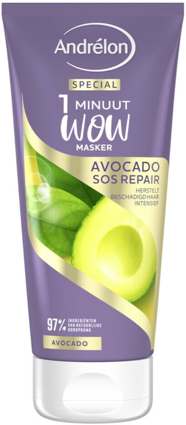 Andrélon - 1 Minuut Wow Haarmasker - Avocado SOS Repair - 180 ml