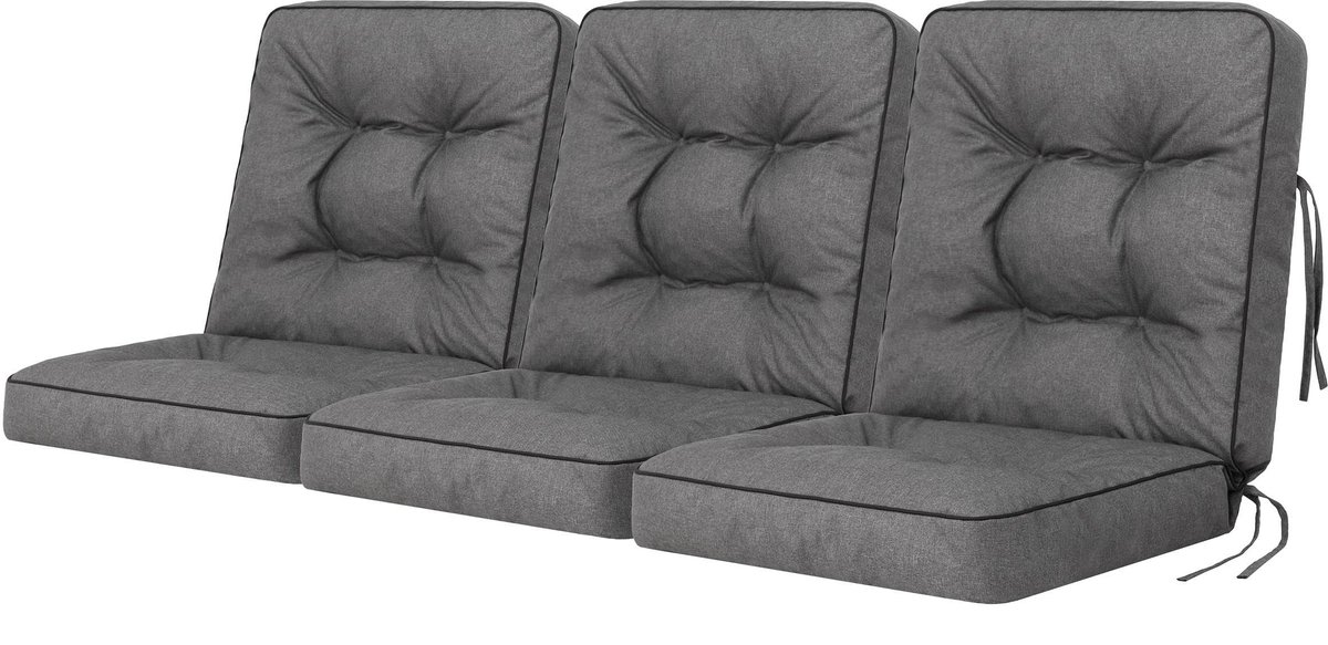 Ibenzoa Comfortabele Weerbestendige Zitkussens voor Tuinbanken en Schommelstoelen in Grijs, 180 cm