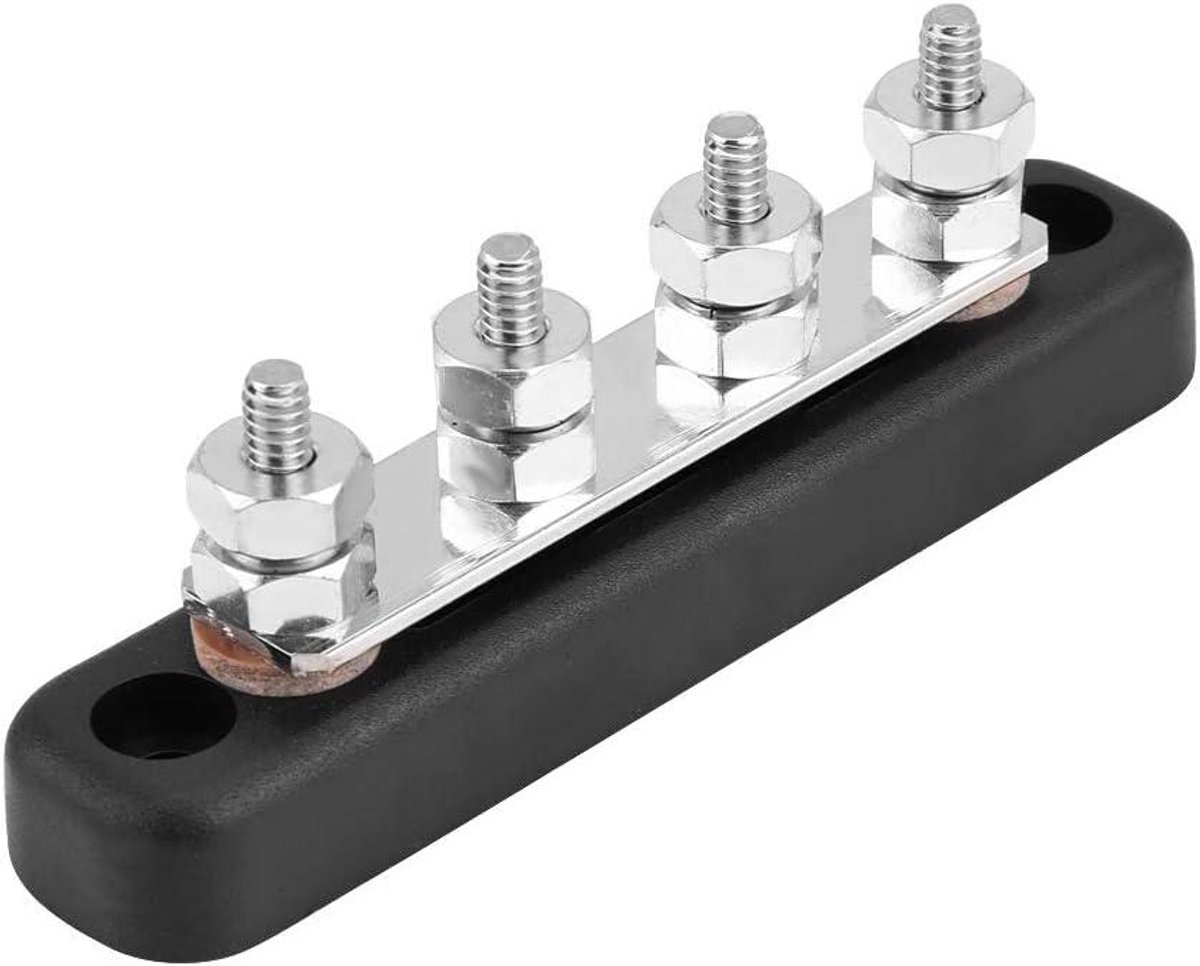 Akozon 4 Stud Heavy Duty Bus Bars Module Klemmen Rail Elektrische Stroomverdeling Terminal Block 100A AC 300V DC 48V BusBar Box voor Truck Bus Boot Caravan