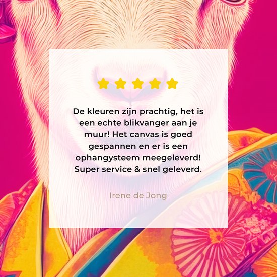 Tableau sur toile 80x120 cm - Décoration murale exclusive Chèvre - Cornes - Kimono - Coloré - Décoration murale salon - Décoration chambre - Accessoires de décoration - Peintures sur toile