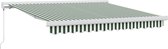 vidaXL - Handmatige - Inklapbare - Luifel - Groen - en - Wit - 300x250 - cm