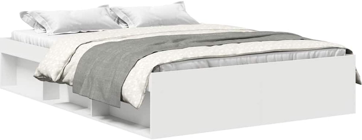 vidaXL - Bedframe - wit - 140x200 - cm