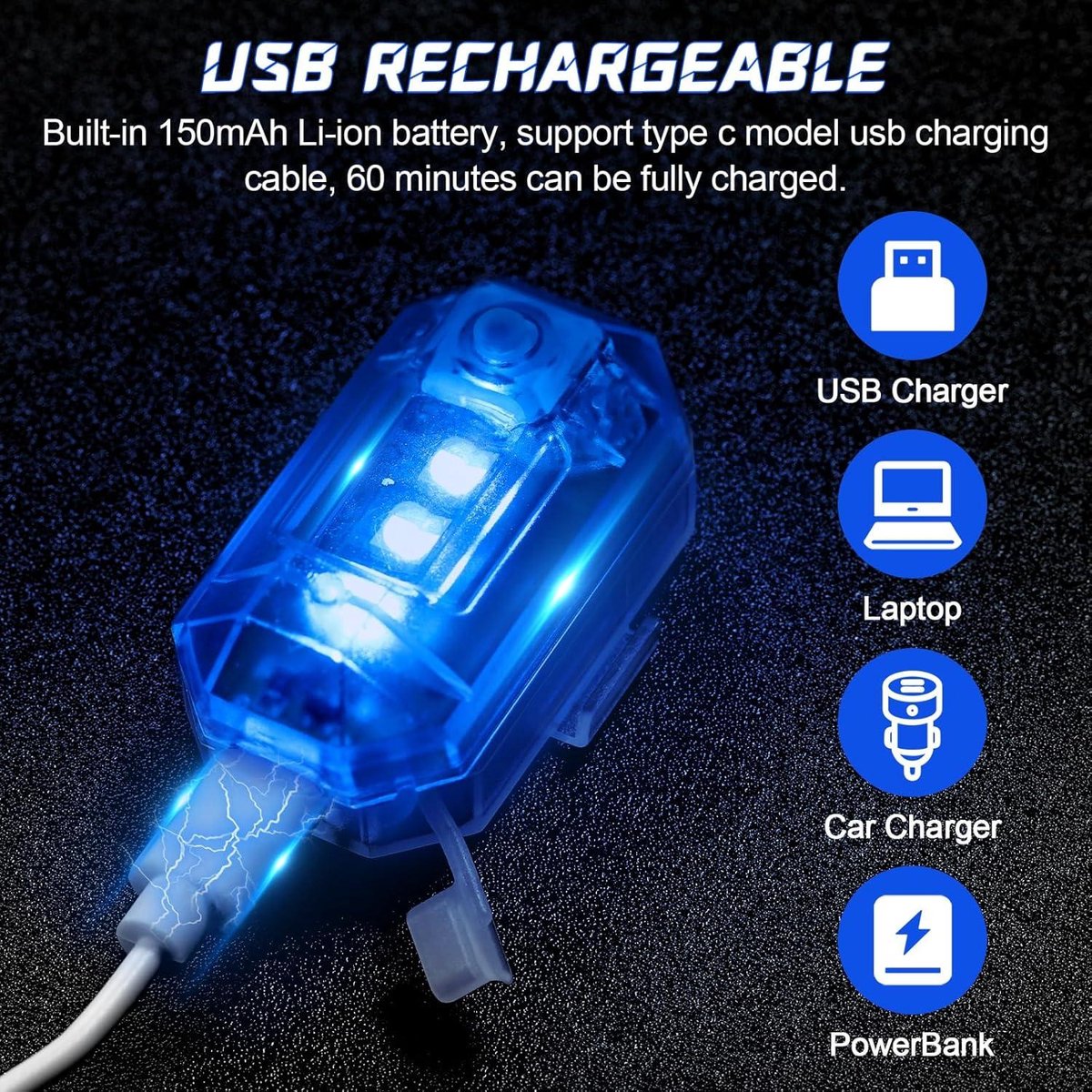 Draadloze Auto LED Verlichting Interieur - 4-delige Set 8 Kleuren USB