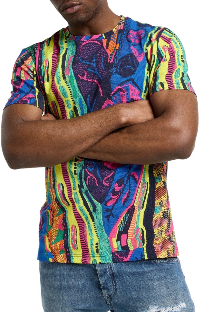Carlo Colucci T-Shirt Knit Print Multi Color