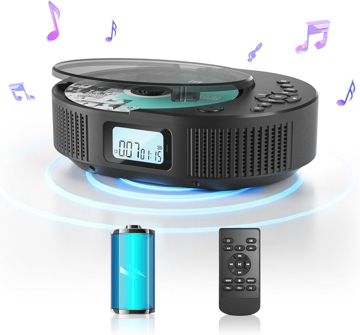 Draagbare cd-speler voor kinderen met Bluetooth en FM-radio - Perfect voor auto en thuis