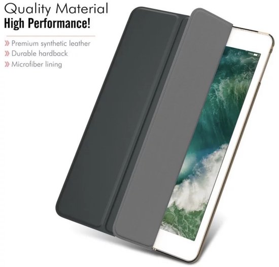 Apple iPad 8 10.2 2020, étui pour iPad 10.2 avec stylet, étui pour tablette pivotant, étui avec support magnétique, étui à rabat en cuir pour tablette Smart Cover Zwart - HiCHiCO