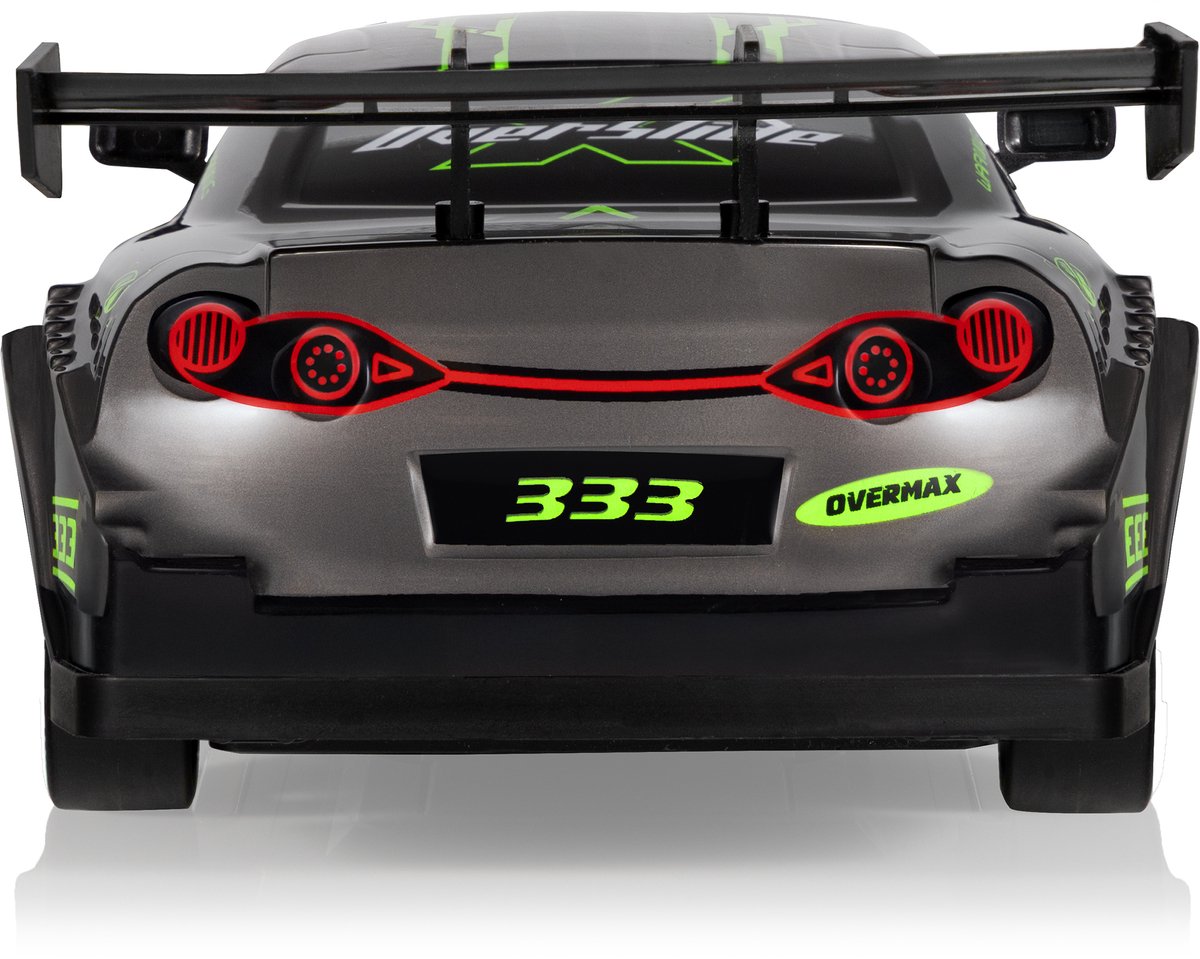 Overmax X-Overslide – Bestuurbare Auto 2in1: DRIFT & Race – 20 km/h – 2 Snelheidsstanden – 2 Batterijen – 40min Speeltijd – 2 Carrosserieën – 2 Wielensets – LED Onderverlichting – Obstakelset – Gecodeerde Besturing – RC Auto — afbeelding 17