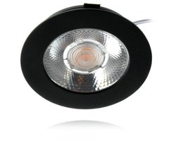 HLT LED inbouwspot - 3W - 1 stuk - zwart warm licht 2700K met dimfunctie en IP54 bescherming