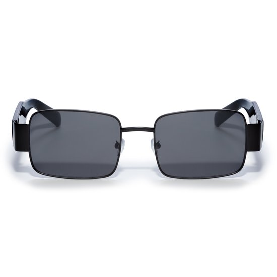Zonnebril rechthoekig - Zonnebrillen - Festival bril - Rave bril - Glasses - Zwart - Zwarte glazen van Merkloos — afbeelding 2
