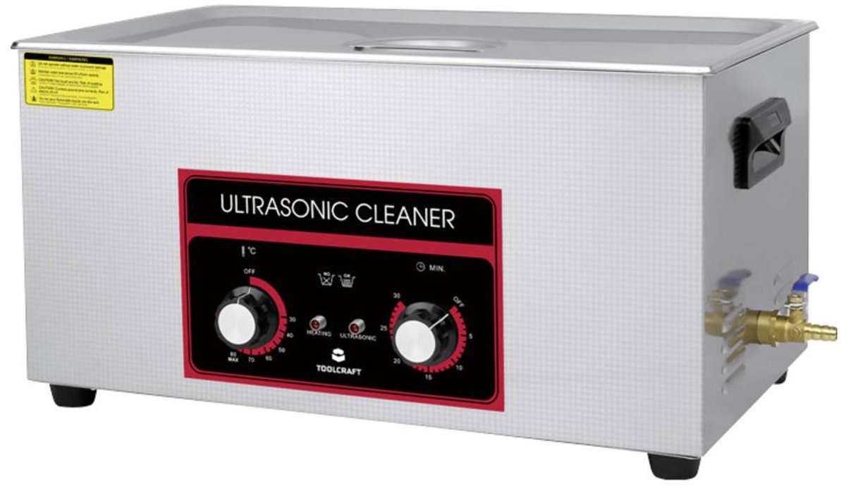 TOOLCRAFT USC-2200 Ultrasoonreiniger Kantoorartikelen, Sieraden, Werkplaats 480 W 22 l Met verwarming, Met reinigingsko