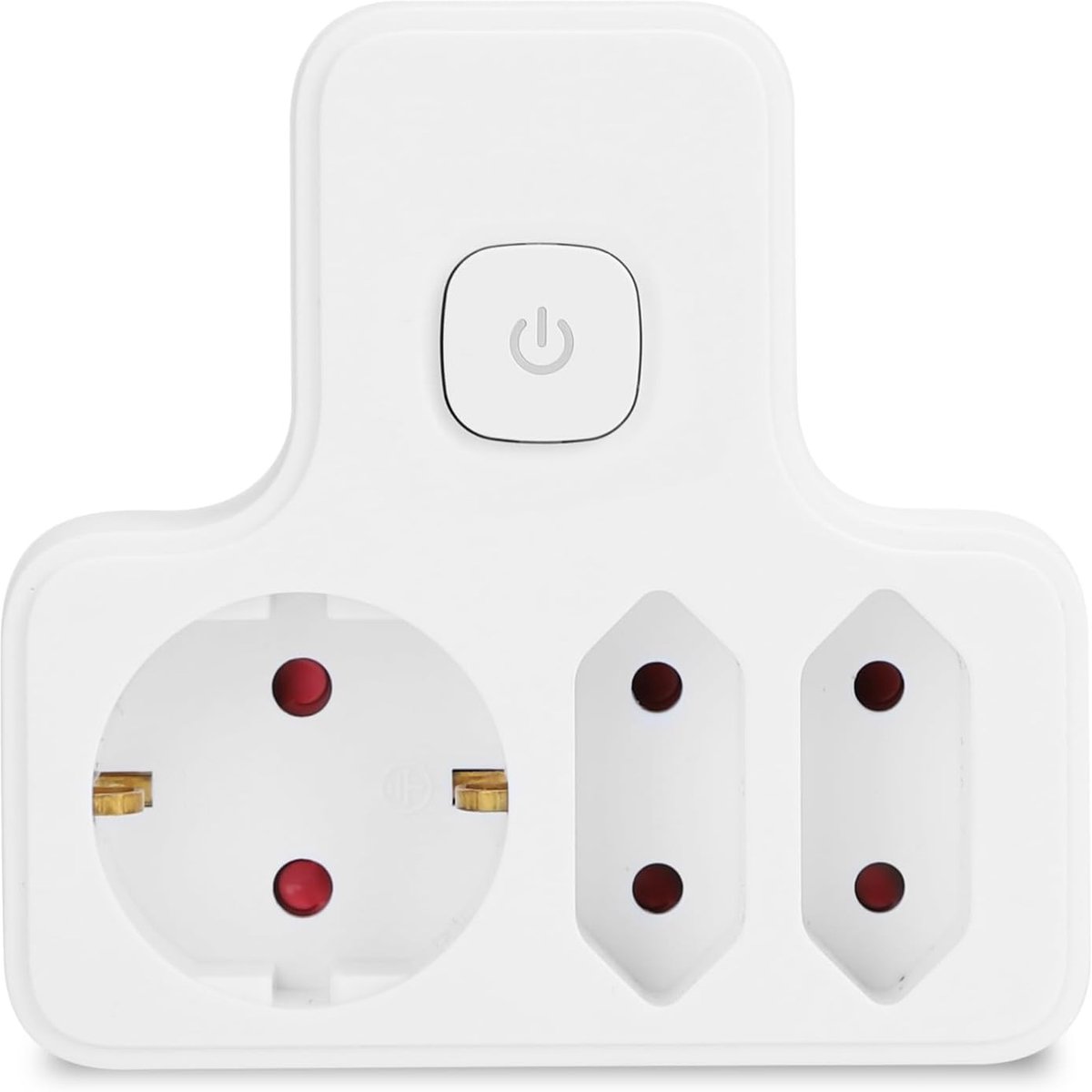 Adapter met 2 stopcontacten - Wandcontactverdeler Schakelaar - Meer apparaten aansluiten - Geïntegreerde kinderbeveiliging - 16 A 250 V - Wit