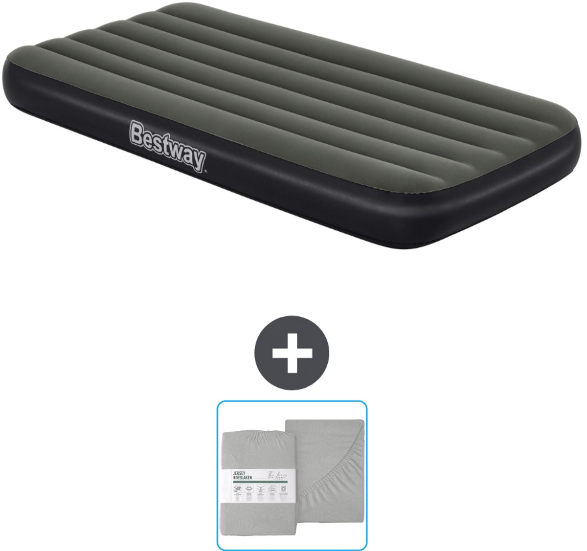 Bestway luchtbed - 1-Persoons - 99 x 188 x 28 cm - Blauw - Inclusief pomp en Hoeslaken