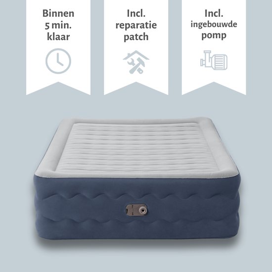 Bestway luchtbed - 2-Persoons - 152 x 203 x 51 cm - Blauw - Inclusief pomp en Hoeslaken van Bestway — afbeelding 3