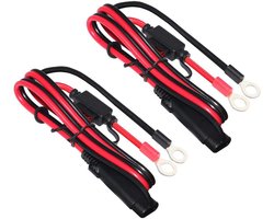 Ring Terminal Harness 12v Acculader Connectoren SAE Quick Disconnect Verlengkabel met 10A Zekering voor Motor Auto Tractor - Set van 2