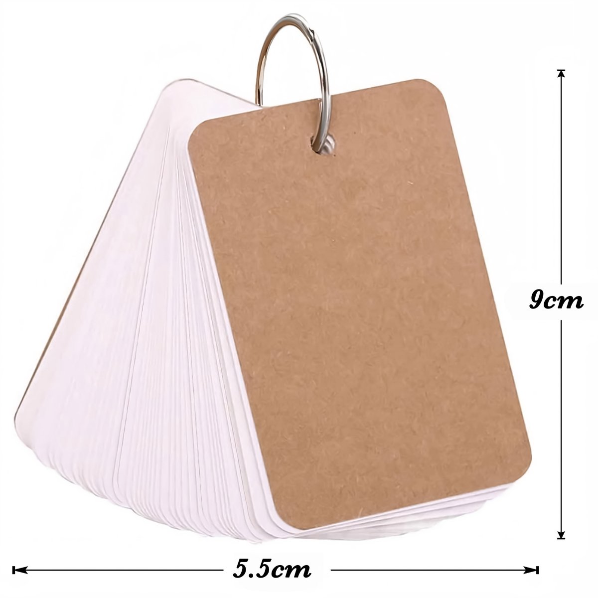 300 Stuks Blanco Kraft Kaarten Flashcards - Multikleur Systeemkaarten met Ringen - Karton Flitskaarten - Mini Kraftpapier Cadeaulabels/ Bedankt Kaartjes - Lege Wenskaarten\Naamkaartjes - Flash cards met Ring - Kleine Verjaardagskaart — cadeau in Mode & Accessoires - foto 3