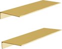 Twee gouden zwevende planken geïsoleerd op een witte achtergrond.