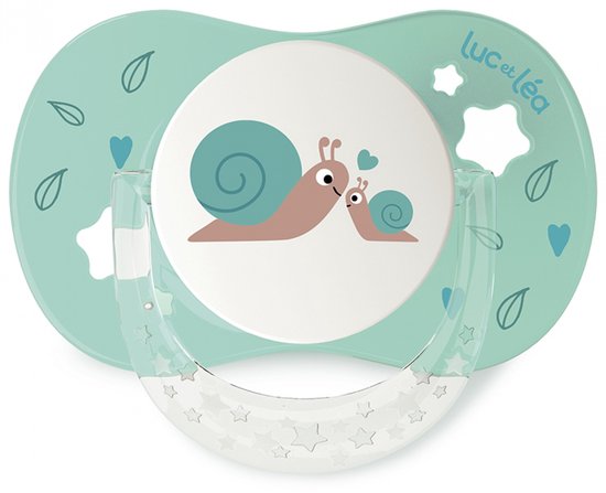 Luc et Léa Essentiel 2 Anatomische Fopspeentjes Comfort-schildje + 6-18 Maanden (Modellen : Kleine kat en slakken) — afbeelding 2