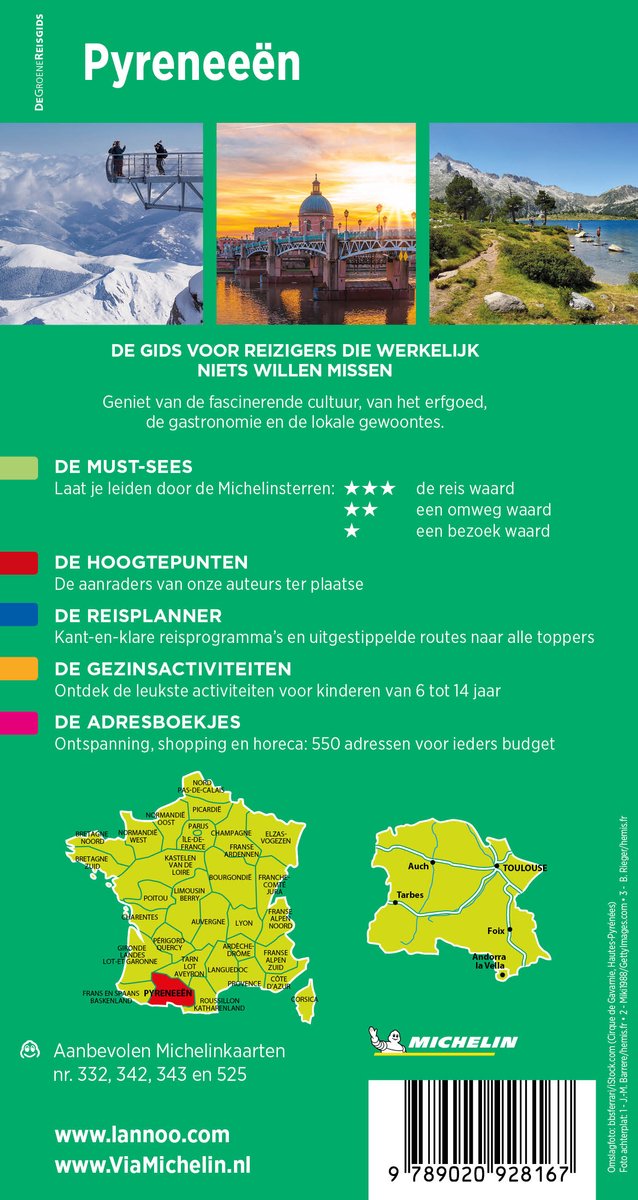 Michelin Reisgids Pyreneeën - back cover
