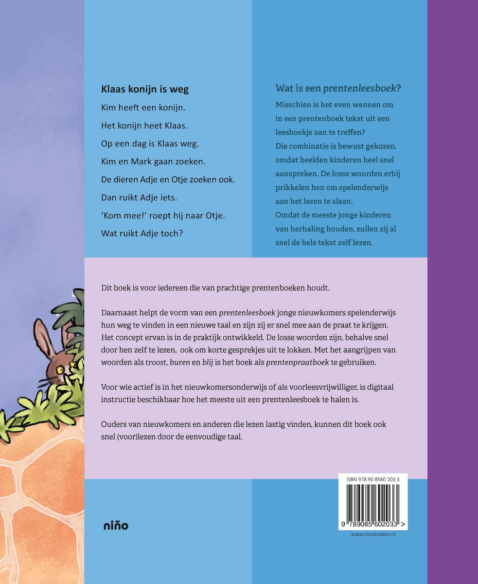 Klaas Konijn is weg - back cover