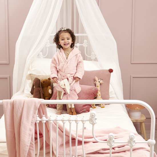 Meyco Baby Uni badjas - pre-washed hydrofiel - soft pink - 74/80 van Meyco — afbeelding 5