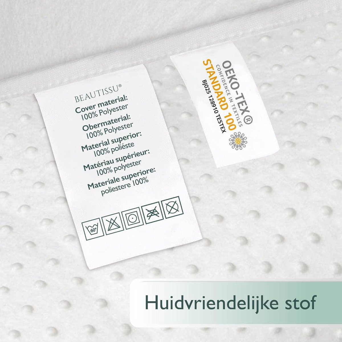 Beautissu Antislip Matrasbeschermer met Noppen - Matrasonderlegger 60x120 cm - Viltbeschermer voor Lattenbodem antislip - Bescherming Lattenbodem BEAUTECT