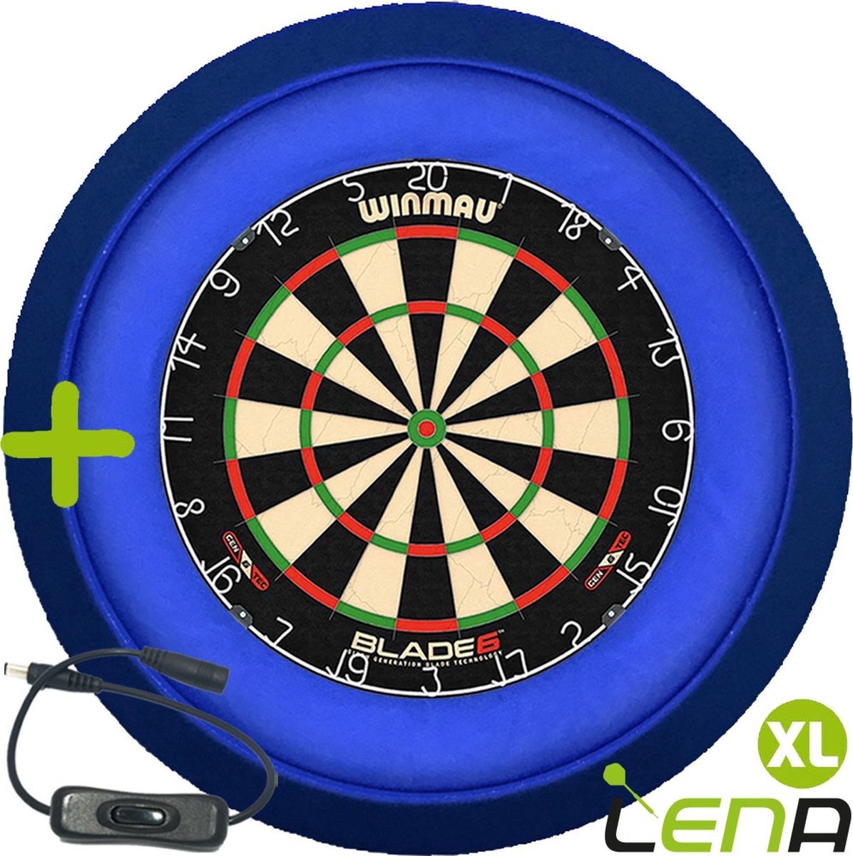 LENA Dartbordverlichting Deluxe XL (Blauw ) + Schakelaar