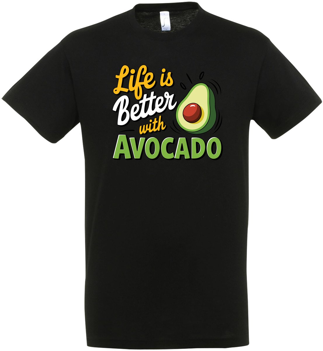 Life is better with avocado T-shirt - Heren Dames Unisex - cadeau - Grappige T-shirt’s - Origineel Cadeau - Zwart - Funny - Grappig - Maat XXL