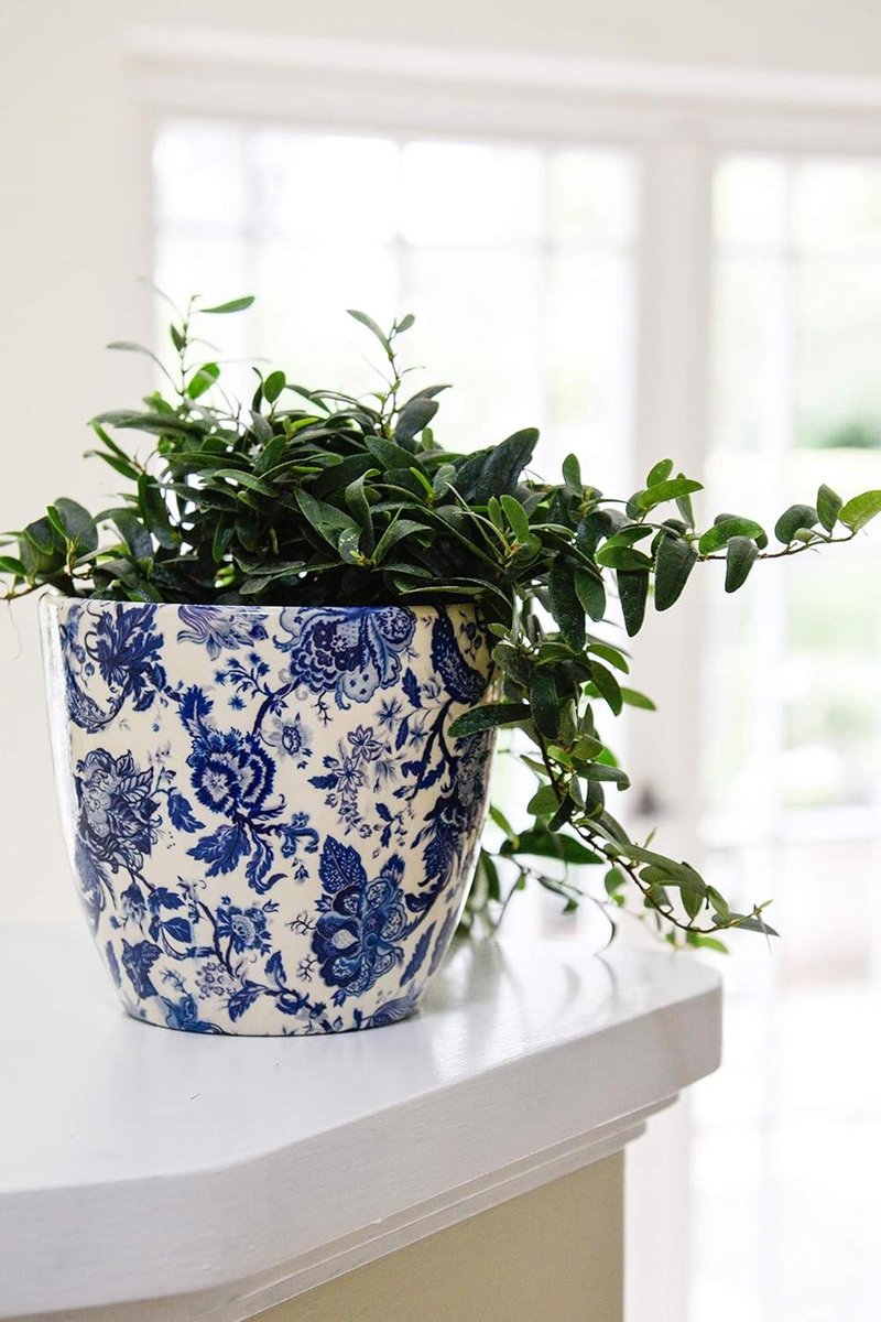 Vintage blauwe Monza plantenbak voor binnen D175 cm één maat blauw