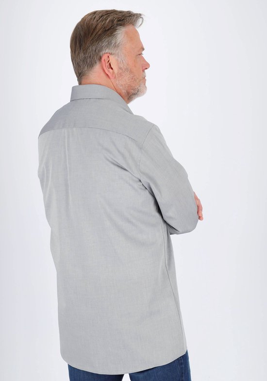 Casa Moda Chemise Unie Gris Argent Kent Coupe Moderne - 44