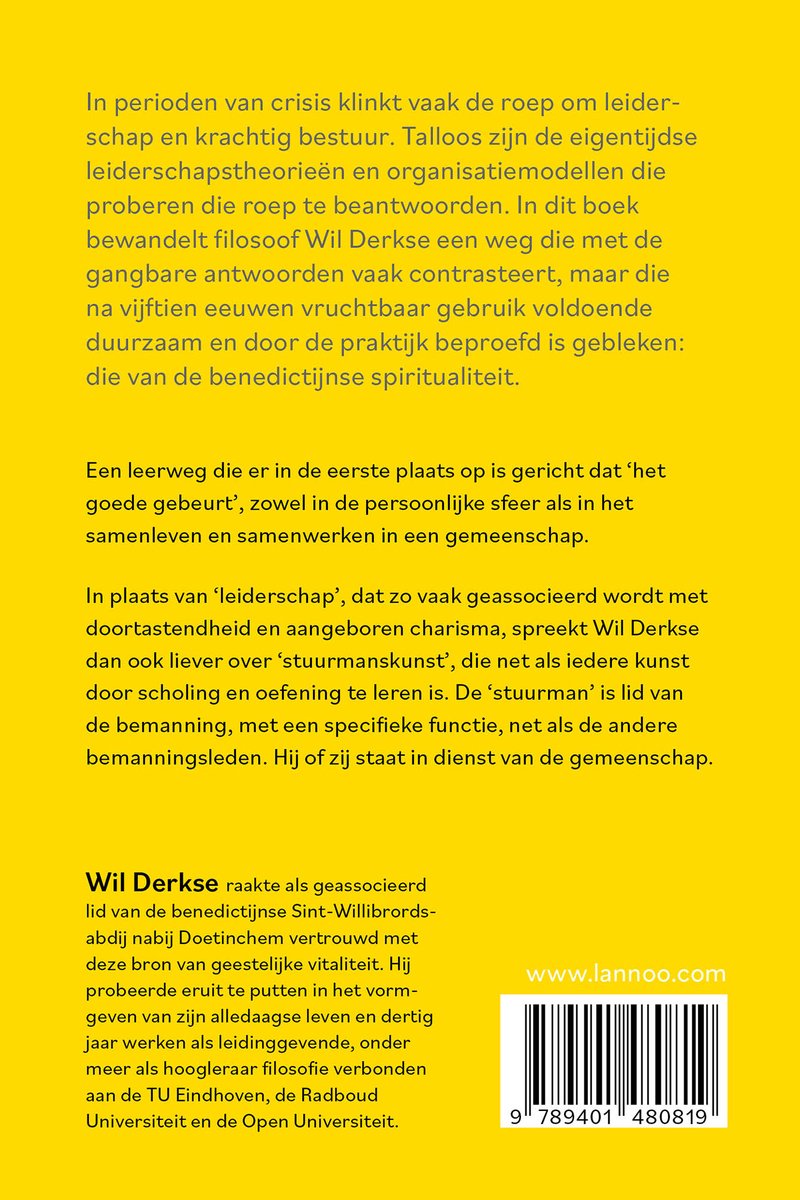Benedictijnse stuurmanskunst - back cover