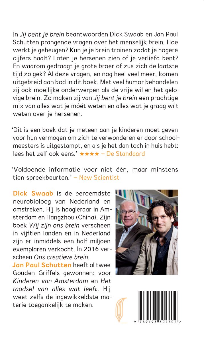 Twee mannen, Dick Swaab en Jan Paul Schutten, staan naast elkaar, met op de achtergrond het Nederlandse en Chinese schrift.